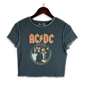 AC/DC Highway to Hell Circle Concert Tour Crop Top Shirt Tee Rock Band Grunge M*